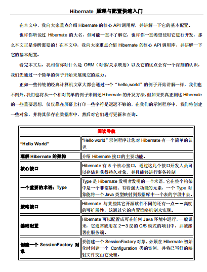 Hibernate原理与配置快速入门 中文PDF
