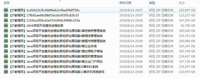 Java项目开发案例全程实录视频与源码（12集）