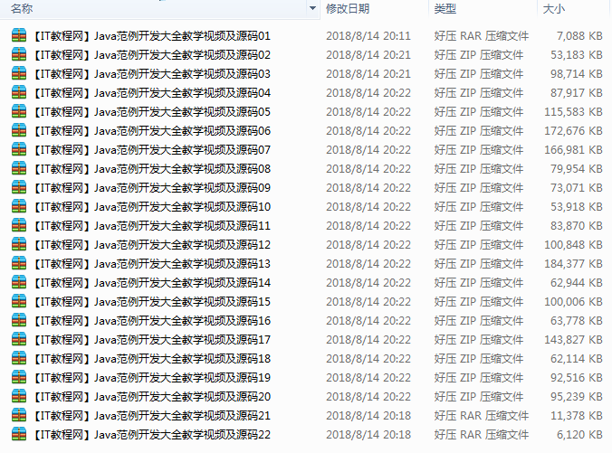 Java范例开发大全教学视频及源码（22集）
