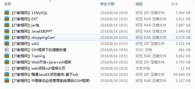 JAVA WEB之SSH框架学习实例大全