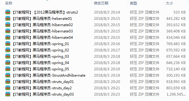SSH三大框架培训视频课程