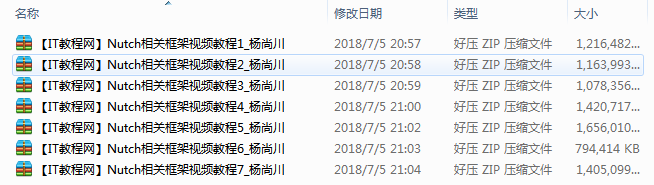 Nutch相关框架视频教程
