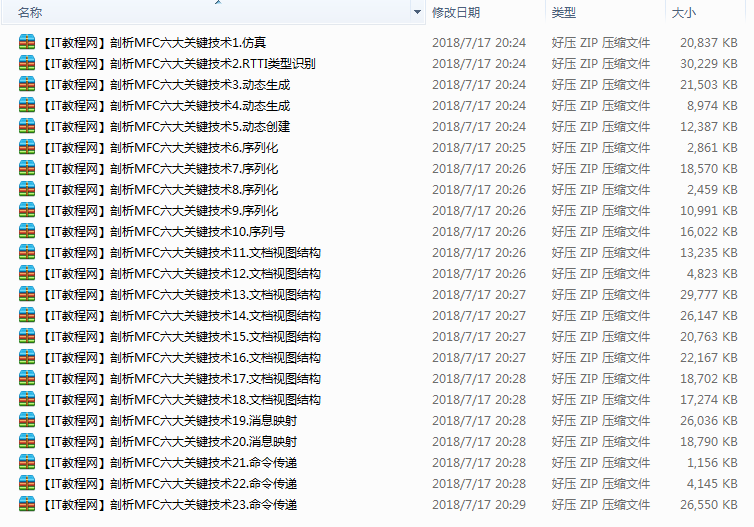 剖析MFC六大关键技术视频教程（23集）