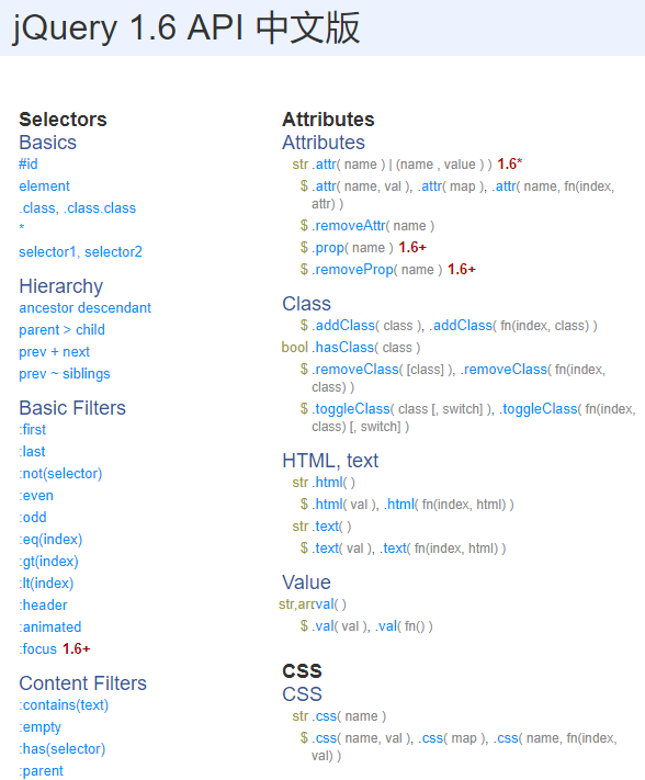 jQuery 1.6 API 中英文版打包_前端开发教程